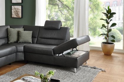 PN-EM19075 von Polinova - Ledersofa Variante rechts charcoal