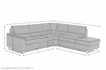 PN-EM19075 von Polinova - Ledersofa Variante rechts charcoal