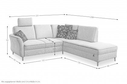 S424 Varius 10 von Ponsel - Polstersofa rechts hellgrau