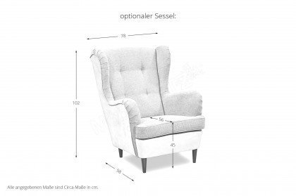 Aurelia-LE20 von ED-Lifestyle - Sofa cream