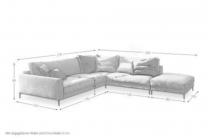 Uptown von Candy - Lounge-Garnitur rechts light-grey