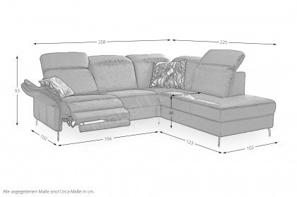 L185 Tulsa von Ponsel - Eckgarnitur rechts nachtblau