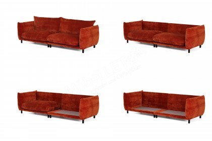 Peak von Easy Sofa - Big-Sofa rot-orange