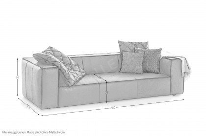 18050 Around the Block von Willi Schillig - Ledersofa cognac