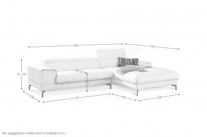 21106 Piedroo von Willi Schillig - Ecksofa Ausführung rechts weiß