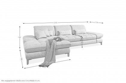 Carolina-C-XC von Poco - Ecksofa Variante links altrosa