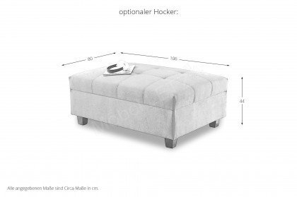 Lea-LE20 von ED-Lifestyle - Eckcouch links schlamm