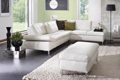 7474 von K+W Polstermöbel - Ledersofa Variante rechts bianco