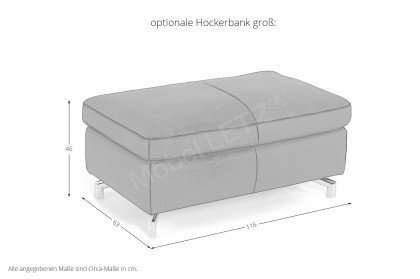 7474 von K+W Polstermöbel - Ledersofa Variante rechts bianco