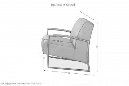 7474 von K+W Polstermöbel - Ledersofa Variante rechts bianco