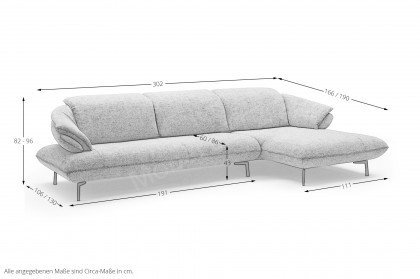 Bluebell von Easy Sofa - Ecksofa Ausführung rechts kiesel