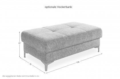 1096 von Carina - Eckcouch Variante links frost-grey