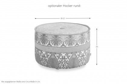 Livorno von Schröno - Polstersofa Ausführung rechts rot gemustert