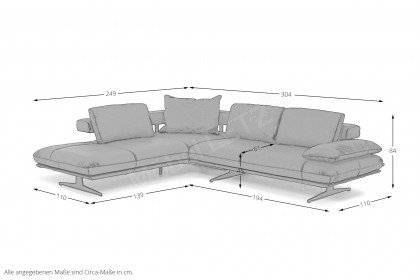 Marella von Easy Sofa - Ledersofa Ausführung links schiefer