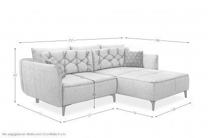 Salo von Job - Ecksofa Ausführung rechts grau