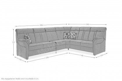 PP-HS06003 von Polipol - Polstergarnitur Ausführung rechts anthrazit