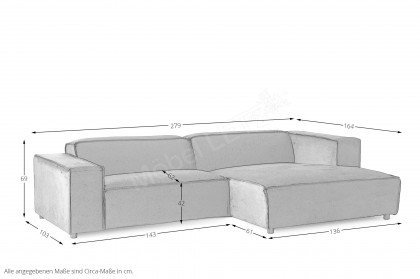 Boras von Easy Sofa - Eckcouch Ausführung rechts graphit