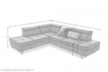 Fiji-LE21 von Exxpo - Ecksofa Variante links grey