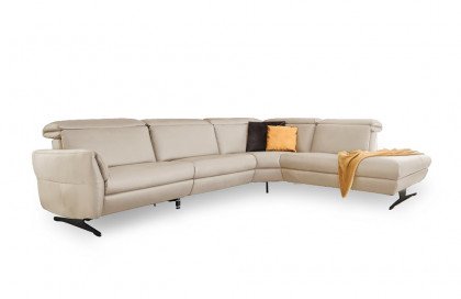 Trapani von Polsteria - Ledergarnitur Ausführung rechts ecru