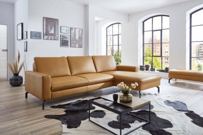 PN-EM20028 von Polinova - Ledersofa Variante rechts kurkuma