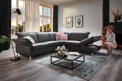 PN-EM21059 von Polinova - Ledersofa Variante rechts anthrazit