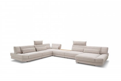 Lounge-LE22 von Easy Sofa - Wohnlandschaft links lehm