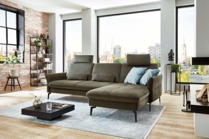 ZE-EM20156 von Zehdenick - Ecksofa Ausführung rechts olive