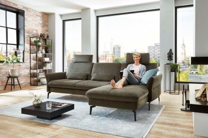 ZE-EM20156 von Zehdenick - Ecksofa Ausführung rechts olive