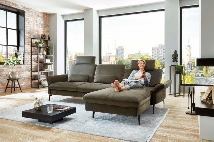 ZE-EM20156 von Zehdenick - Ecksofa Ausführung rechts olive