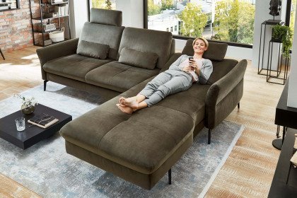 ZE-EM20156 von Zehdenick - Ecksofa Ausführung rechts olive