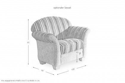 S344 Wallis von Ponsel - Sofagruppe rot-gestreift