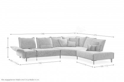 16660 Bonnie von Willi Schillig - Ledersofa Ausführung rechts sand