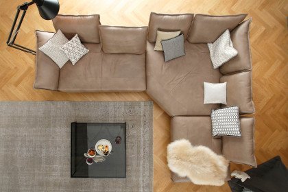 16660 Bonnie von Willi Schillig - Ledersofa Ausführung rechts sand