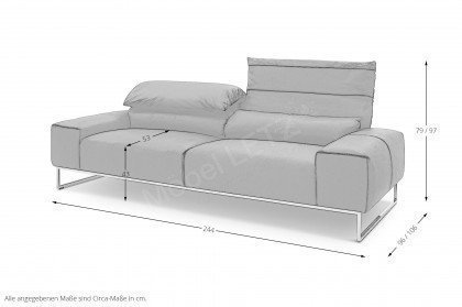 Esmara von Easy Sofa - Ledersofa schwarz