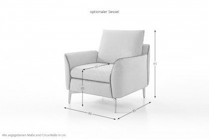 KOINOR Famous - Ecksofa Ausführung links grau