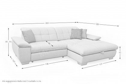 7688 von ALINA - Polsterecke Variante rechts platinum-grey