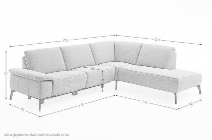 1205 von Carina - Ecksofa Variante rechts grey