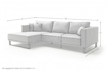 Loft-LE22 von AZ Iwaniccy - Polstersofa links dunkelgrau