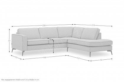 Odense von Vilmers - Ecksofa rechts staple-grey