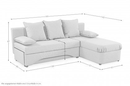 Polaris-LE22 von Job - Ecksofa Variante rechts hellgrau