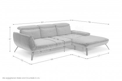 Seattle von Poco - Couchgarnitur Variante rechts grau
