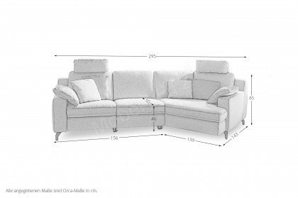 Prisma 1 von Polsteria - Ledergarnitur Ausführung rechts anthrazit