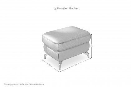 Prisma 1 von Polsteria - Ledergarnitur Ausführung rechts anthrazit