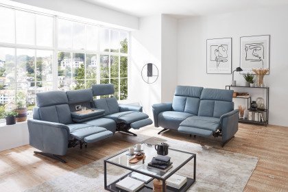 Lorenzo von Polsteria - Ledergarnitur grey-blue