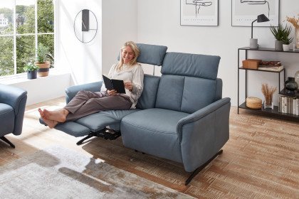 Lorenzo von Polsteria - Ledergarnitur grey-blue