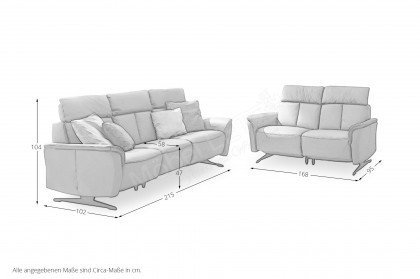 Lorenzo von Polsteria - Ledergarnitur grey-blue