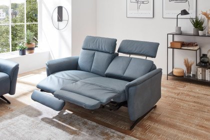 Lorenzo von Polsteria - Ledergarnitur grey-blue