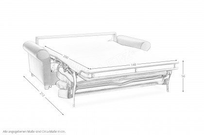 Elisa von Bali - Schlafsofa hellblau