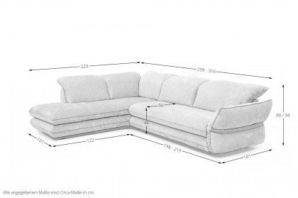 Calimero-LE23 von Easy Sofa - Ecksofa Ausführung links ashgrey