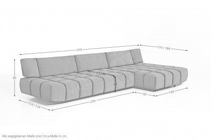 Bermuda von Easy Sofa - Ecksofa Ausführung rechts ashgrey